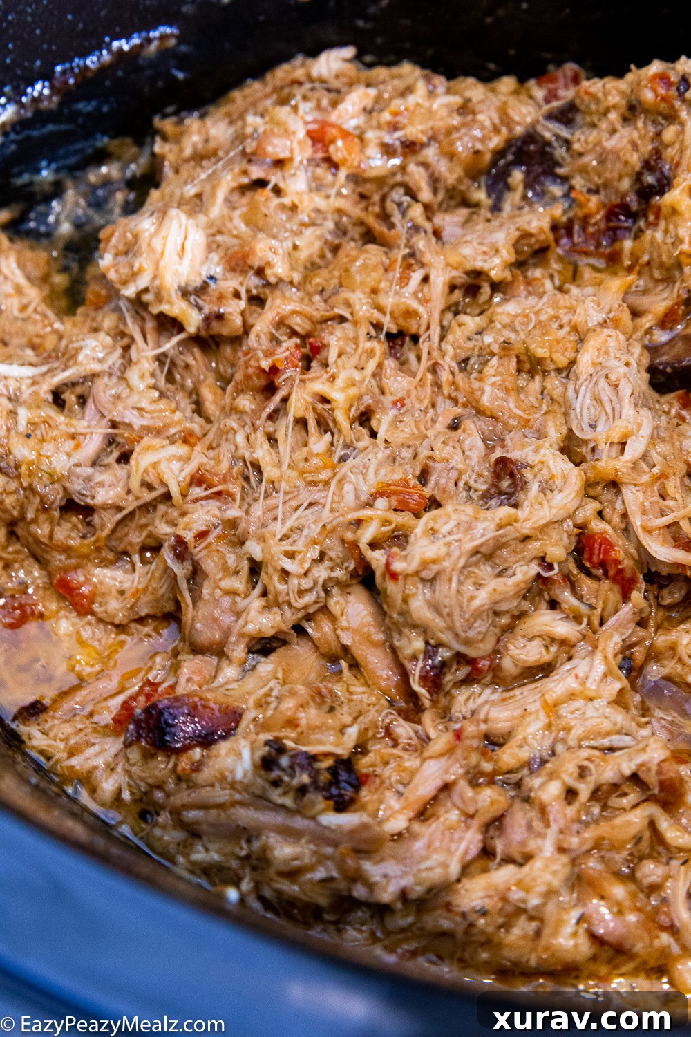 Crock pot marry me chicken, shredded in the crock pot. 