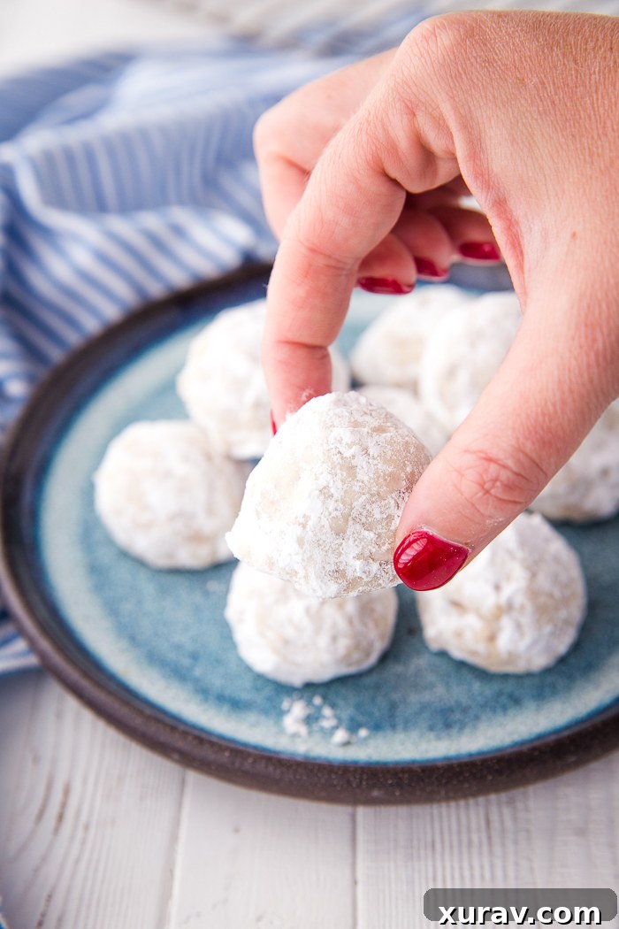 Multiple Snowball Cookies on a plate