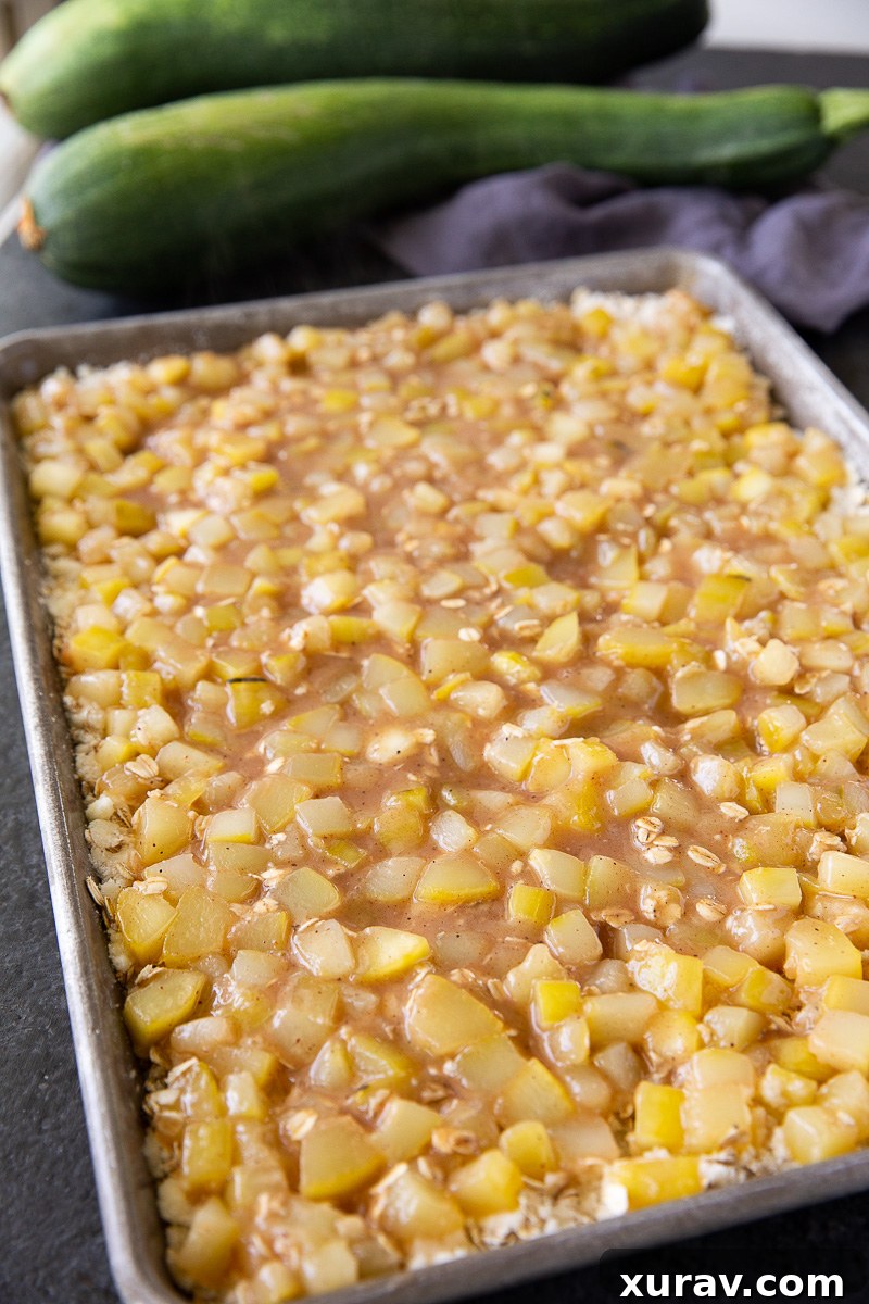 Making a zucchini crisp