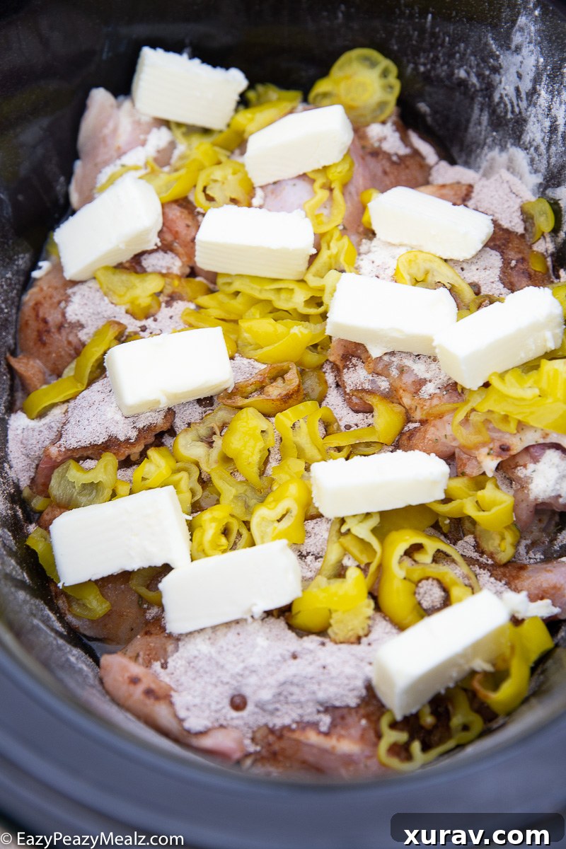 Making mississippi chicken in the slow cooker is easy