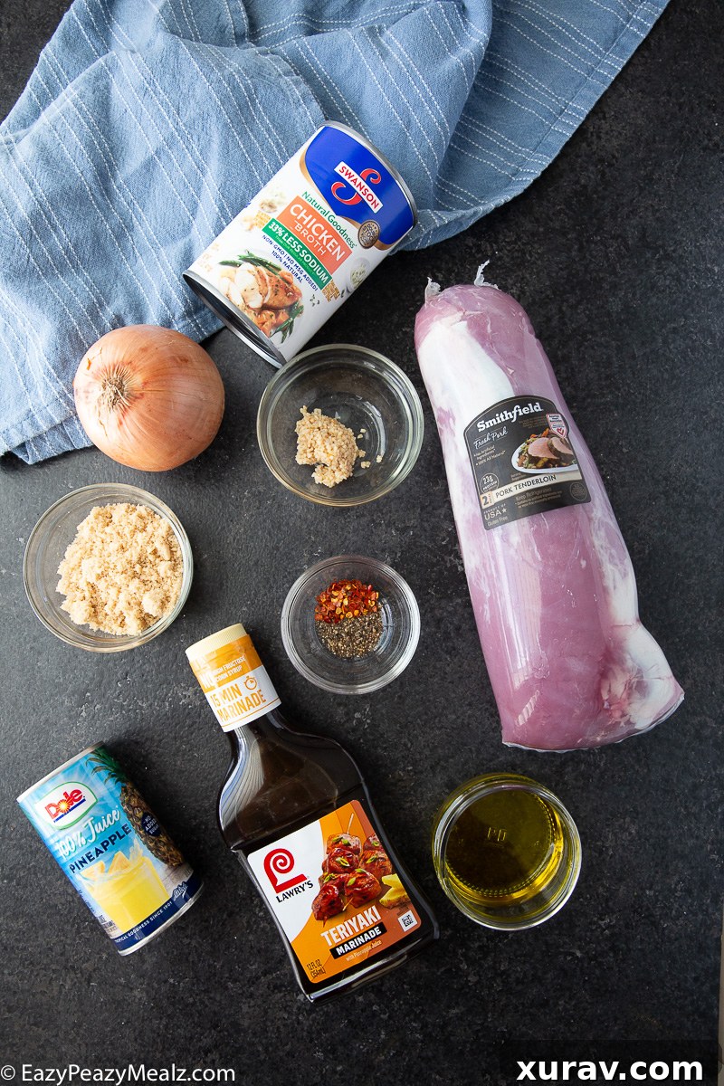 Close-up of perfectly cooked and sliced Slow Cooker Teriyaki Pork Tenderloin, ready for serving.