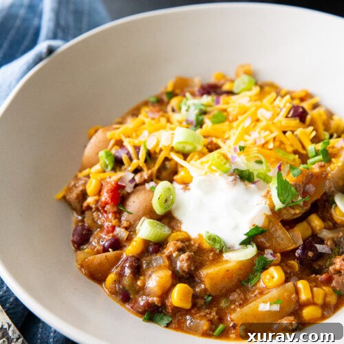Slow Cooker Cowboy Casserole, a comforting and easy family meal ready to eat.