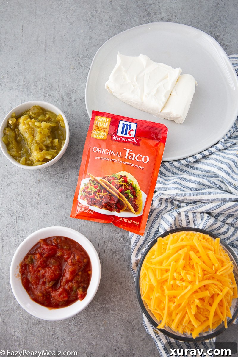 Taco Chip Dip ingredients.