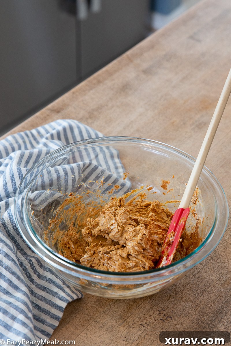 Making a taco chip dip