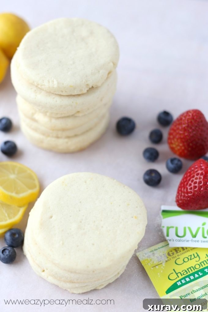 lemon blueberry acai shortbread cookies with low sugar recipe