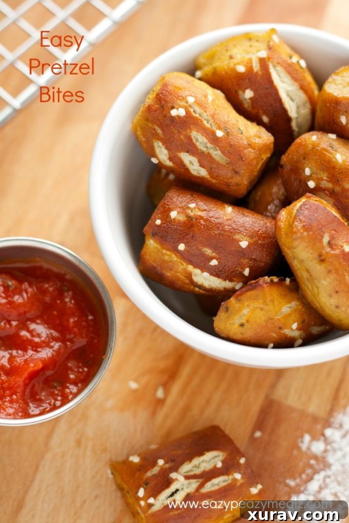 Effortless Garlic Butter Pretzel Poppers 2 Delicious soft pretzel bites, perfect for snacking
