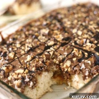 Candy Bar Poke Cake