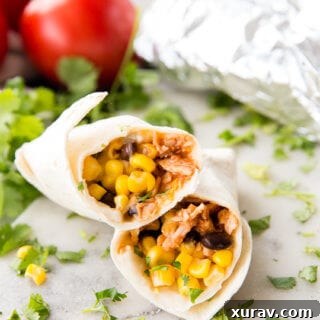 Freezer friendly BBQ chicken burritos