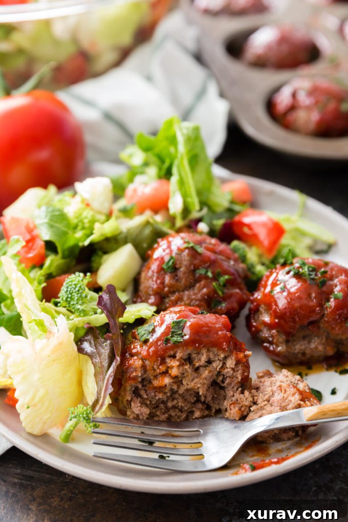 Easy Meatloaf Minis Recipe is packed with flavor, made in a muffin tin for thorough cooking and easy serving, and rivals any meatloaf out there!
